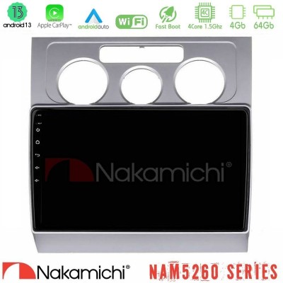 Nakamichi NAM5260 Series 4Core Android13 4+64GB VW Touran 2003-2011 Navigation Multimedia Tablet 10