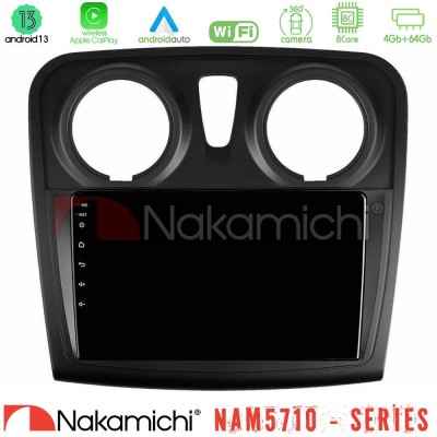 Nakamichi NAM5710 Series 8Core Android13 4+64GB  Dacia Sandero 2014-2020 Navigation Multimedia Tablet 9
