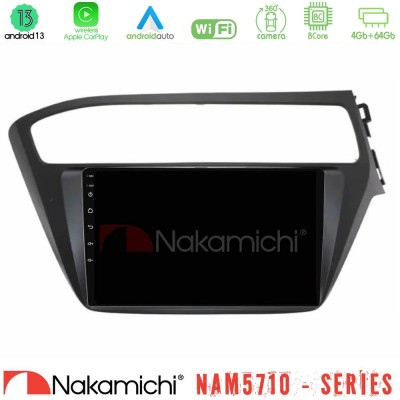 Nakamichi NAM5710 Series 8Core Android13 4+64GB Hyundai i20 2018-2020 RHD Navigation Multimedia Tablet 9