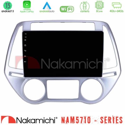 Nakamichi NAM5710 Series 8Core Android13 4+64GB  Hyundai i20 2012-2014 Navigation Multimedia Tablet 9