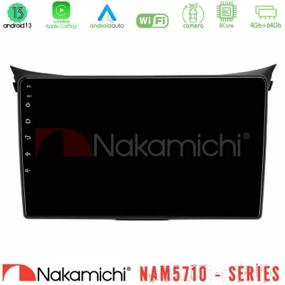 Nakamichi NAM5710 Series 8Core Android13 4+64GB  Hyundai i30 2012-2017 Navigation Multimedia Tablet 9
