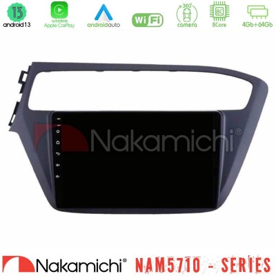 Nakamichi NAM5710 Series 8Core Android13 4+64GB  Hyundai i20 2018-2020 Navigation Multimedia Tablet 9