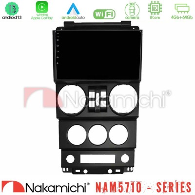 Nakamichi NAM5710 Series 8Core Android13 4+64GB  Jeep Wrangler 2008-2010 Navigation Multimedia Tablet 9
