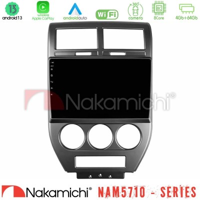 Nakamichi NAM5710 Series 8Core Android13 4+64GB  Jeep Compass/Patriot 2007-2008 Navigation Multimedia Tablet 10