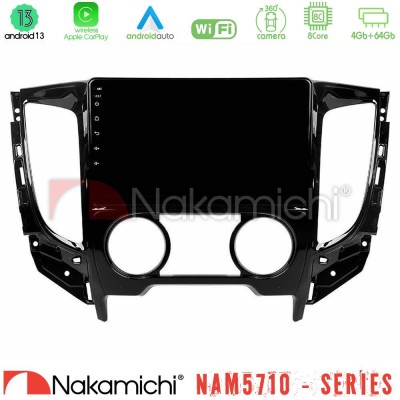 Nakamichi NAM5710 Series 8Core Android13 4+64GB  Mitsubishi L200 2016-> & Fiat Fullback (Manual A/C) Navigation Multimedia Tablet 9