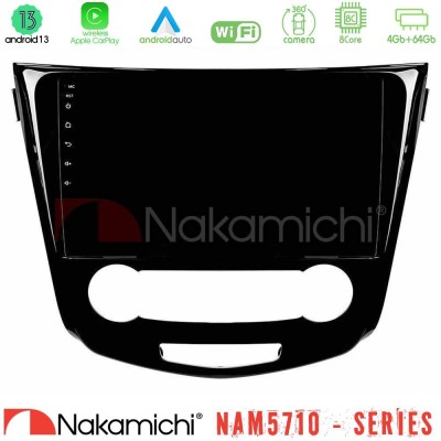 Nakamichi NAM5710 Series 8Core Android13 4+64GB  Nissan Qashqai J11 (Manual A/C) Navigation Multimedia Tablet 10