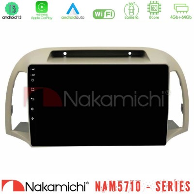 Nakamichi NAM5710 Series 8Core Android13 4+64GB  Nissan Micra K12 2002-2010 Navigation Multimedia Tablet 9