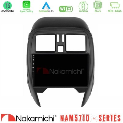 Nakamichi NAM5710 Series 8Core Android13 4+64GB  Nissan Micra 2013-2016 Navigation Multimedia Tablet 9