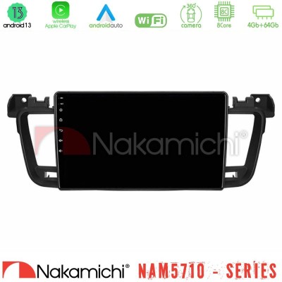 Nakamichi NAM5710 Series 8Core Android13 4+64GB  Peugeot 508 2010-2018 Navigation Multimedia Tablet 9