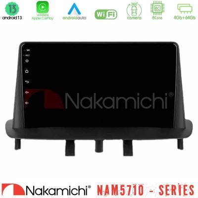 Nakamichi NAM5710 Series 8Core Android13 4+64GB  Renault Megane 3 2009-2013 Navigation Multimedia Tablet 9