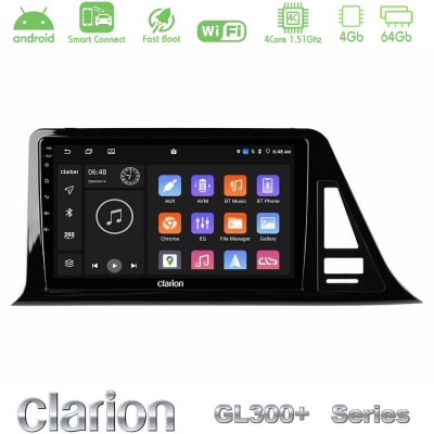 Clarion GL300+ Series 4Core Android ClarionOS 4+64GB  Toyota CH-R (Χωρίς Εργ.Οθόνη) Navigation Multimedia Tablet 9