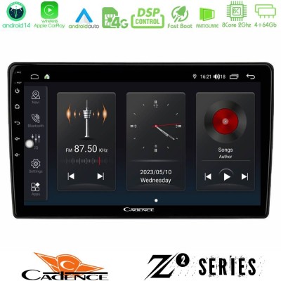 Cadence Z2 Series 8Core Android14 4+64GB Fiat Panda 2003-2012 Navigation Multimedia Tablet 9