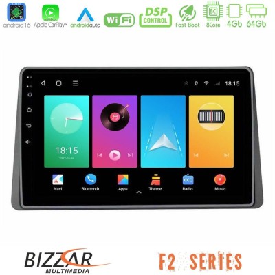 Bizzar F2 Series 8Core Android16 4+64GB  Dacia Duster 2023-2024 Navigation Multimedia Tablet 10