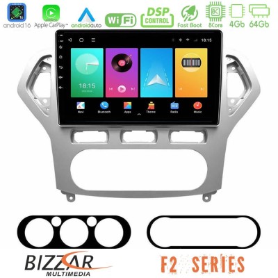 Bizzar F2 Series 8Core Android16 4+64GB  Ford Mondeo 2007-2010 AUTO A/C Navigation Multimedia Tablet 10