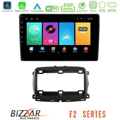 Bizzar F2 Series 8Core Android16 4+64GB   Fiat 500 2016> Navigation Multimedia Tablet 9