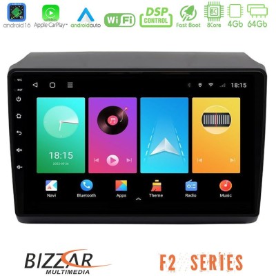 Bizzar F2 Series 8Core Android16 4+64GB  Fiat Ducato/Citroen Jumper/Peugeot Boxer 2011-2021 Navigation Multimedia Tablet 9