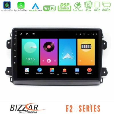 Bizzar F2 Series 8Core Android16 4+64GB Citroen/Fiat/Opel Navigation Multimedia Tablet 9