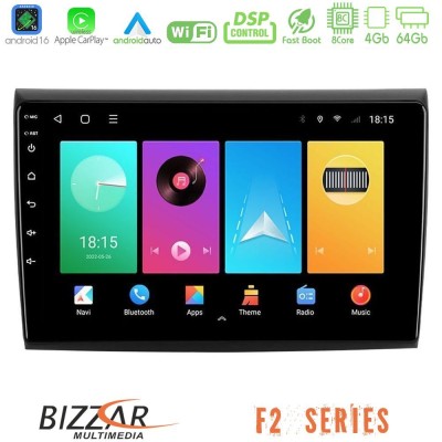 Bizzar F2 Series 8Core Android16 4+64GB  Fiat Bravo Navigation Multimedia Tablet 9