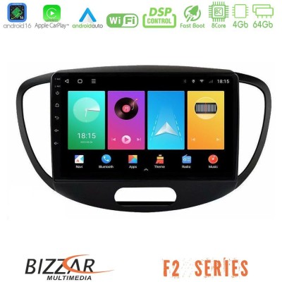 Bizzar F2 Series 8Core Android16 4+64GB  Hyundai i10 2008-2014 Navigation Multimedia Tablet 9