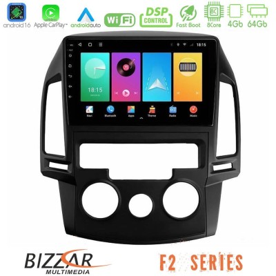 Bizzar F2 Series 8Core Android16 4+64GB  Hyundai i30 2007-2012 Manual A/C Navigation Multimedia Tablet 9