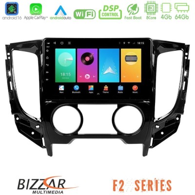 Bizzar F2 Series 8Core Android16 4+64GB  Mitsubishi L200 2016-> amp; Fiat Fullback (Manual A/C) Navigation Multimedia Tablet 9