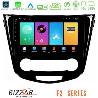 Bizzar F2 Series 8Core Android16 4+64GB  Nissan Qashqai J11 (Manual A/C) Navigation Multimedia Tablet 10