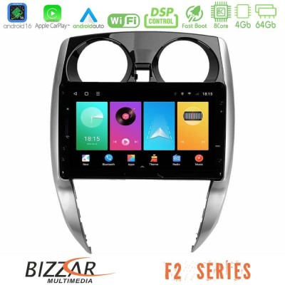 Bizzar F2 Series 8Core Android16 4+64GB  Nissan Note 2013-2018 Navigation Multimedia Tablet 10