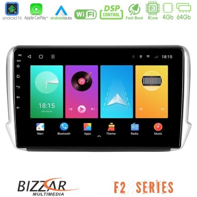 Bizzar F2 Series 8Core Android16 4+64GB  Peugeot 208/2008 Navigation Multimedia Tablet 10