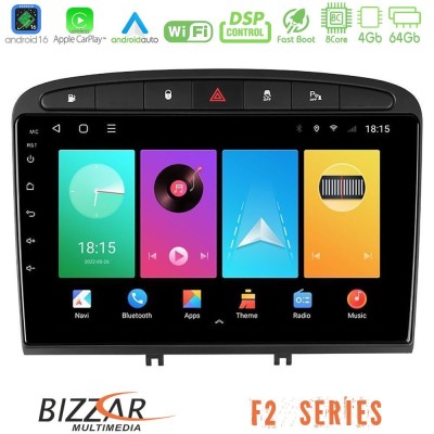 Bizzar F2 Series 8Core Android16 4+64GB  Peugeot 308/RCZ Navigation Multimedia Tablet 9