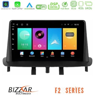 Bizzar F2 Series 8Core Android16 4+64GB  Renault Megane 3 2009-2013 Navigation Multimedia Tablet 9
