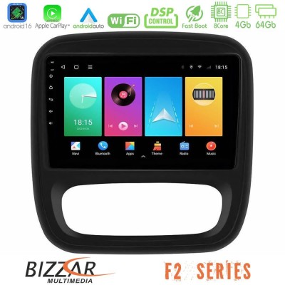 Bizzar F2 Series 8Core Android16 4+64GB  Renault/Nissan/Opel/Fiat Navigation Multimedia Tablet 9