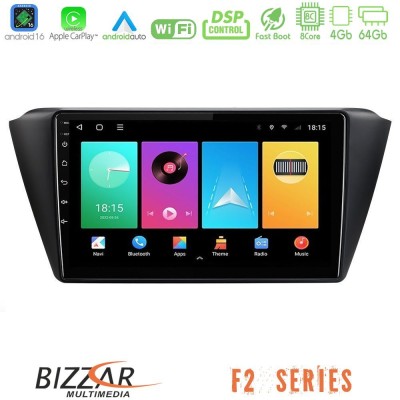 Bizzar F2 Series 8Core Android16 4+64GB  Skoda Fabia 2015-2021 Navigation Multimedia Tablet 9