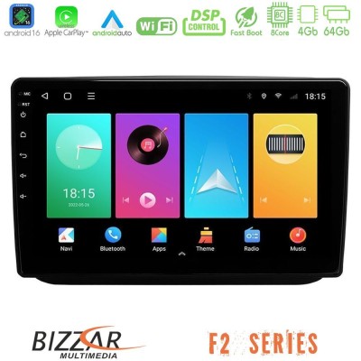 Bizzar F2 Series 8Core Android16 4+64GB  Skoda Fabia 2007-2014 Navigation Multimedia Tablet 10