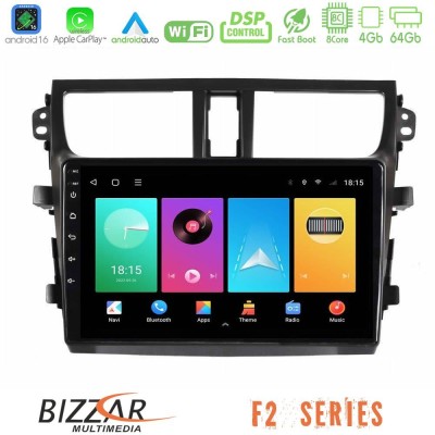 Bizzar F2 Series 8Core Android16 4+64GB  Suzuki Celerio 2014-2020 Navigation Multimedia Tablet 9