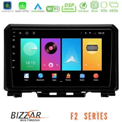 Bizzar F2 Series 8Core Android16 4+64GB  Suzuki Jimny 2018-2022 Navigation Multimedia Tablet 9