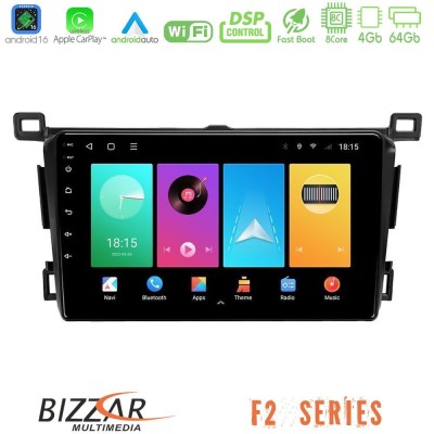 Bizzar F2 Series 8Core Android16 4+64GB  Toyota RAV4 2013-2018 Navigation Multimedia Tablet 9