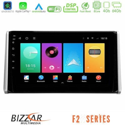 Bizzar F2 Series 8Core Android16 4+64GB  Toyota RAV4 2019-2023 Navigation Multimedia Tablet 10