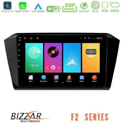 Bizzar F2 Series 8Core Android16 4+64GB  VW Passat Navigation Multimedia Tablet 10