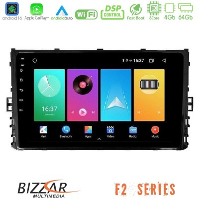 Bizzar F2 Series 8Core Android16 4+64GB  VW MQB 2017-> Navigation Multimedia Tablet 9