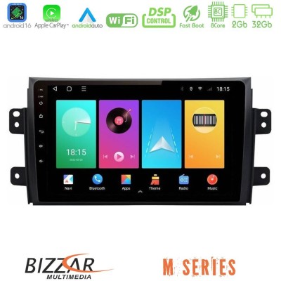 Bizzar M Series 8Core Android16 2+32GB  Suzuki SX4 2006-2014 Fiat Sedici 2006-2014 Navigation Multimedia Tablet 9