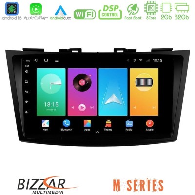 Bizzar M Series 8Core Android16 2+32GB  Suzuki Swift 2011-2016 Navigation Multimedia Tablet 9