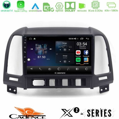 Cadence X2 Series 8Core Android14 6+128GB Hyundai Santa Fe 2006-2013 Navigation Multimedia Tablet 9