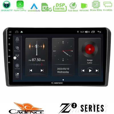Cadence Z2 Series 8Core Android14 4+64GB Audi A3 8P Navigation Multimedia Tablet 9