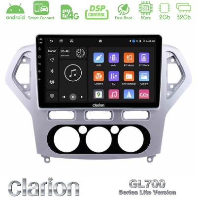Clarion GL700 Lite Series 8Core Android ClarionOS 2+32GB Ford Mondeo 2007-2010 Manual A/C Navigation Multimedia Tablet 10