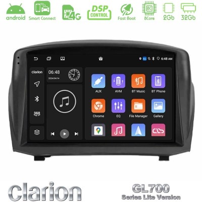 Clarion GL700 Lite Series 8Core Android ClarionOS 2+32GB Ford Fiesta 2008-2016 Navigation Multimedia Tablet 9