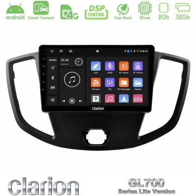 Clarion GL700 Lite Series 8Core Android ClarionOS 2+32GB Ford Transit 2014-> Navigation Multimedia Tablet 9