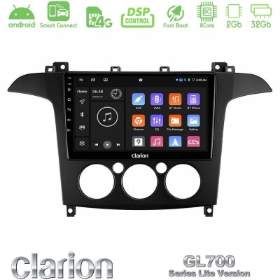 Clarion GL700 Lite Series 8Core Android ClarionOS 2+32GB Ford S-Max 2006-2008 (manual A/C) Navigation Multimedia Tablet 9