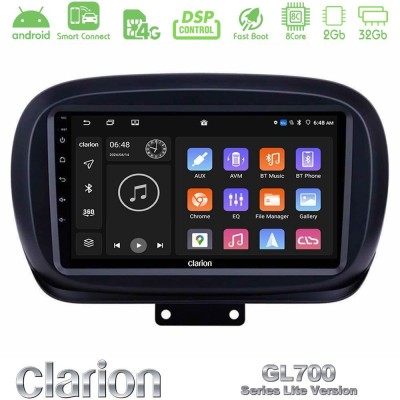 Clarion GL700 Lite Series 8Core Android ClarionOS 2+32GB Fiat 500X Navigation Multimedia Tablet 9