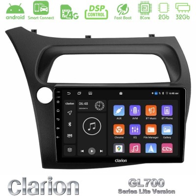 Clarion GL700 Lite Series 8Core Android ClarionOS 2+32GB Honda CiviC Hatchback 2006-2011 Navigation Multimedia Tablet 9