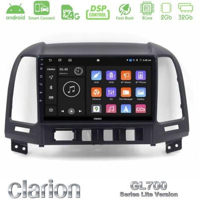 Clarion GL700 Lite Series 8Core Android ClarionOS 2+32GB Hyundai Santa Fe 2006-2013 Navigation Multimedia Tablet 9